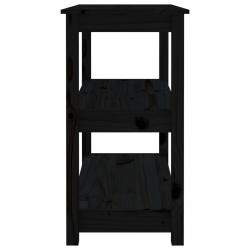 Stolik konsolowy, czarny, 80x40x74 cm, lite drewno sosnowe