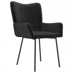 Krzesła stołowe, 2 szt., czarne, obite aksamitem