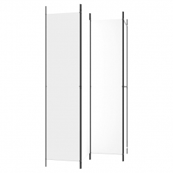 Parawan 4-panelowy, biały, 200x220cm, tkanina