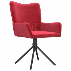 Obrotowe krzesła stołowe, 2 szt., winna czerwień, aksamitne