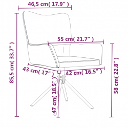 Obrotowe krzesła stołowe, 2 szt., kremowe, aksamitne