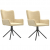 Obrotowe krzesła stołowe, 2 szt., kremowe, aksamitne
