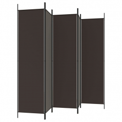 Parawan 6-panelowy, brązowy, 300x200 cm, tkanina