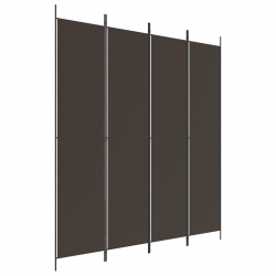 Parawan 4-panelowy, brązowy, 200x220 cm, tkanina
