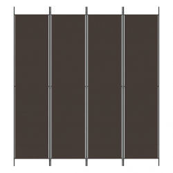 Parawan 4-panelowy, brązowy, 200x220 cm, tkanina
