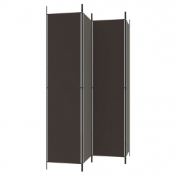 Parawan 4-panelowy, brązowy, 200x220 cm, tkanina