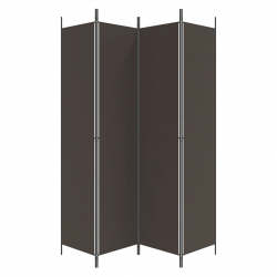 Parawan 4-panelowy, brązowy, 200x220 cm, tkanina