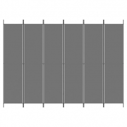 Parawan 6-panelowy, antracytowy, 300x220 cm, tkanina