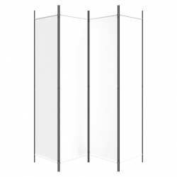 Parawan 4-panelowy, biały, 200x200 cm, tkanina