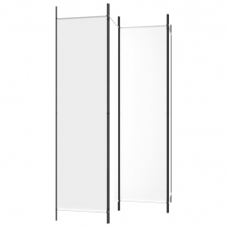 Parawan 4-panelowy, biały, 200x200 cm, tkanina
