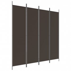 Parawan 4-panelowy, brązowy, 200x200 cm, tkanina
