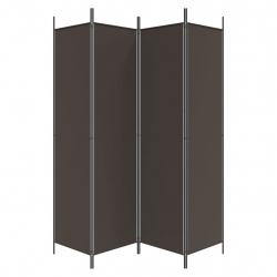 Parawan 4-panelowy, brązowy, 200x200 cm, tkanina