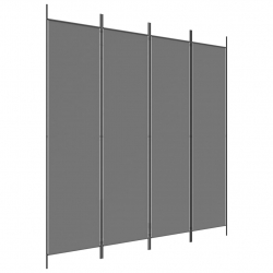 Parawan 4-panelowy, antracytowy, 200x200 cm, tkanina
