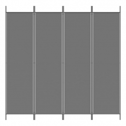 Parawan 4-panelowy, antracytowy, 200x200 cm, tkanina