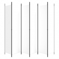 Parawan 6-panelowy, biały, 300x220 cm, tkanina