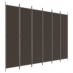 Parawan 6-panelowy, brązowy, 300x220 cm, tkanina