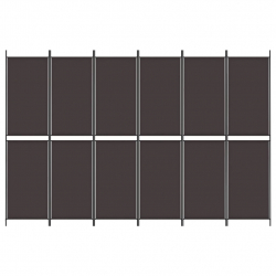 Parawan 6-panelowy, brązowy, 300x200 cm, tkanina