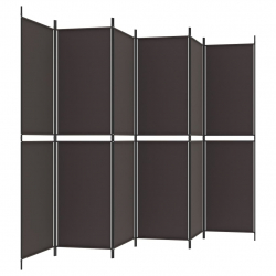 Parawan 6-panelowy, brązowy, 300x200 cm, tkanina