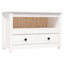 Szafka pod telewizor, biała, 79x35x52 cm, lite drewno sosnowe