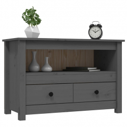 Szafka pod telewizor, szara, 79x35x52 cm, lite drewno sosnowe