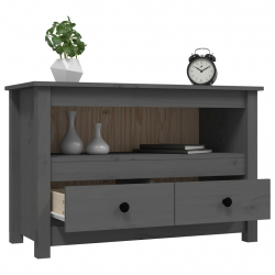 Szafka pod telewizor, szara, 79x35x52 cm, lite drewno sosnowe