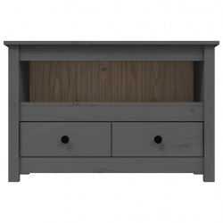 Szafka pod telewizor, szara, 79x35x52 cm, lite drewno sosnowe