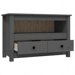 Szafka pod telewizor, szara, 79x35x52 cm, lite drewno sosnowe