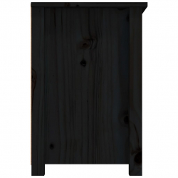 Szafka pod TV, czarna, 79x35x52 cm, lite drewno sosnowe