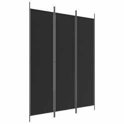 Parawan 3-panelowy, czarny, 150x200 cm, tkanina