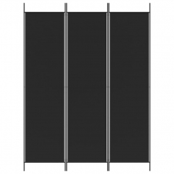 Parawan 3-panelowy, czarny, 150x200 cm, tkanina