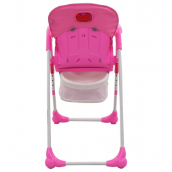 Krzesełko do karmienia dzieci, różowo-szare