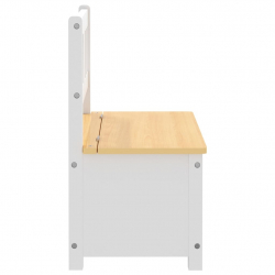 Ławka dla dzieci, ze schowkiem, biało-beżowa, 60x30x55 cm, MDF