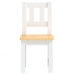 3-cz. zestaw dziecięcy, stolik i krzesła, biało-beżowy, MDF