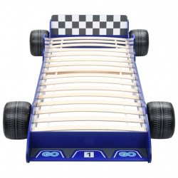 Łóżko dziecięce w kształcie samochodu, 90x200 cm, niebieskie
