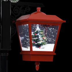 Świąteczna latarnia z Mikołajem, czarno-czerwona, 81x40x188 cm