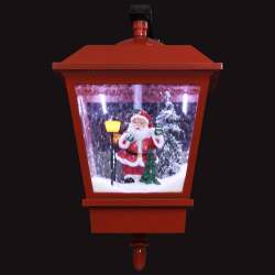 Latarnia świąteczna LED z Mikołajem, czerwona, 40x27x45 cm