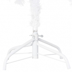 Sztuczna choinka z lampkami LED i bombkami, biała, 180 cm, PVC
