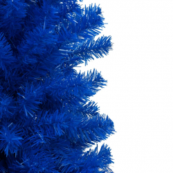 Sztuczna choinka z LED i bombkami, niebieska, 150 cm, PVC
