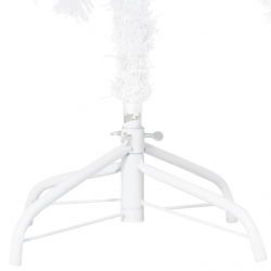 Sztuczna choinka z LED i zestawem bombek, biała, 120 cm, PVC