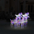 Świąteczne renifery, 4 szt., 160 wielokolorowych LED, akryl