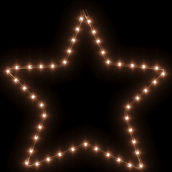 Gwiazdy świąteczne, 48 ciepłych białych LED, 2 szt., 56 cm