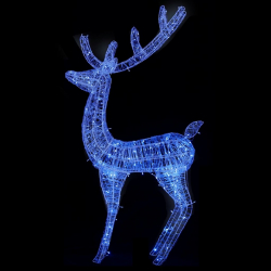 Renifery z akrylu XXL, 3 szt., 250 niebieskich LED, 180 cm