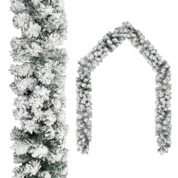 Świąteczna girlanda pokryta śniegiem, zielona, 20 m, PVC