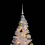 Sztuczna choinka z bombkami i lampkami LED, biała, 150 cm