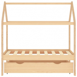 Rama łóżka dziecięcego z szufladą, sosnowa, 70x140 cm