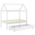 Rama łóżka dziecięcego z szufladą, biała, sosnowa, 70x140 cm