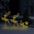 Świąteczne renifery z saniami, akryl, 260x21x87 cm, ciepła biel