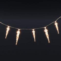 Lampki świąteczne sople, 40 szt., ciepłe, białe światło, akryl