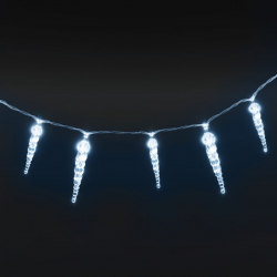 Lampki świąteczne sople, 40 szt., zimne, białe światło, akryl