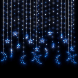 Lampki świąteczne z gwiazdkami i księżycami, na pilota, 345 LED